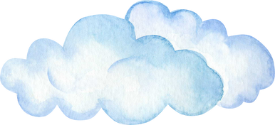 Cloud Blue Watercolor Illustration
